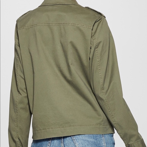 a.new.day NWT- Olive Green Beaded Pocket Military Style Shirt Jacket W-XS - Picture 3 of 9